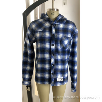 Men's 90% Polyester Flannel Single-Pocket Hoodie